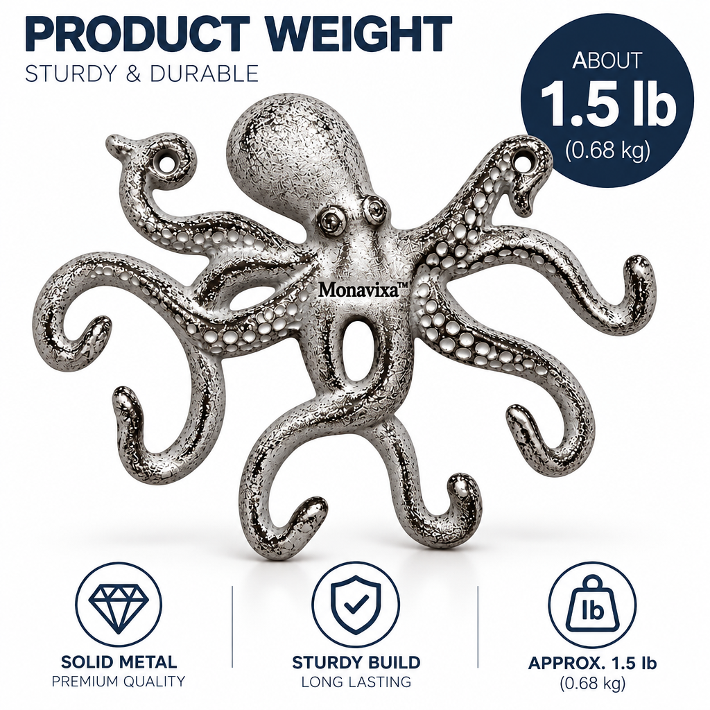 Monavixa™ Octopus Wall Decor — Sculptural Metal Wall Hook