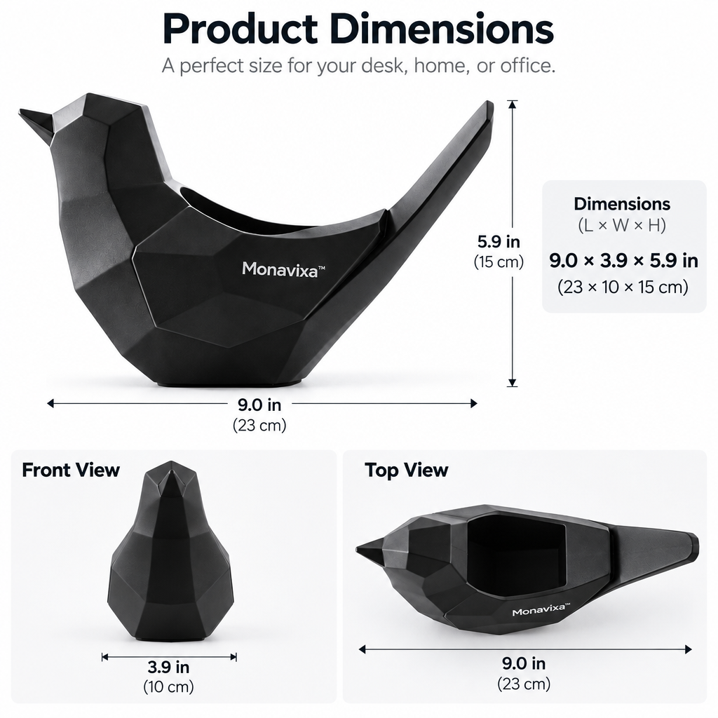 Monavixa™ Sculptural Bird Desk Organizer – Modern Decorative Pencil Holder