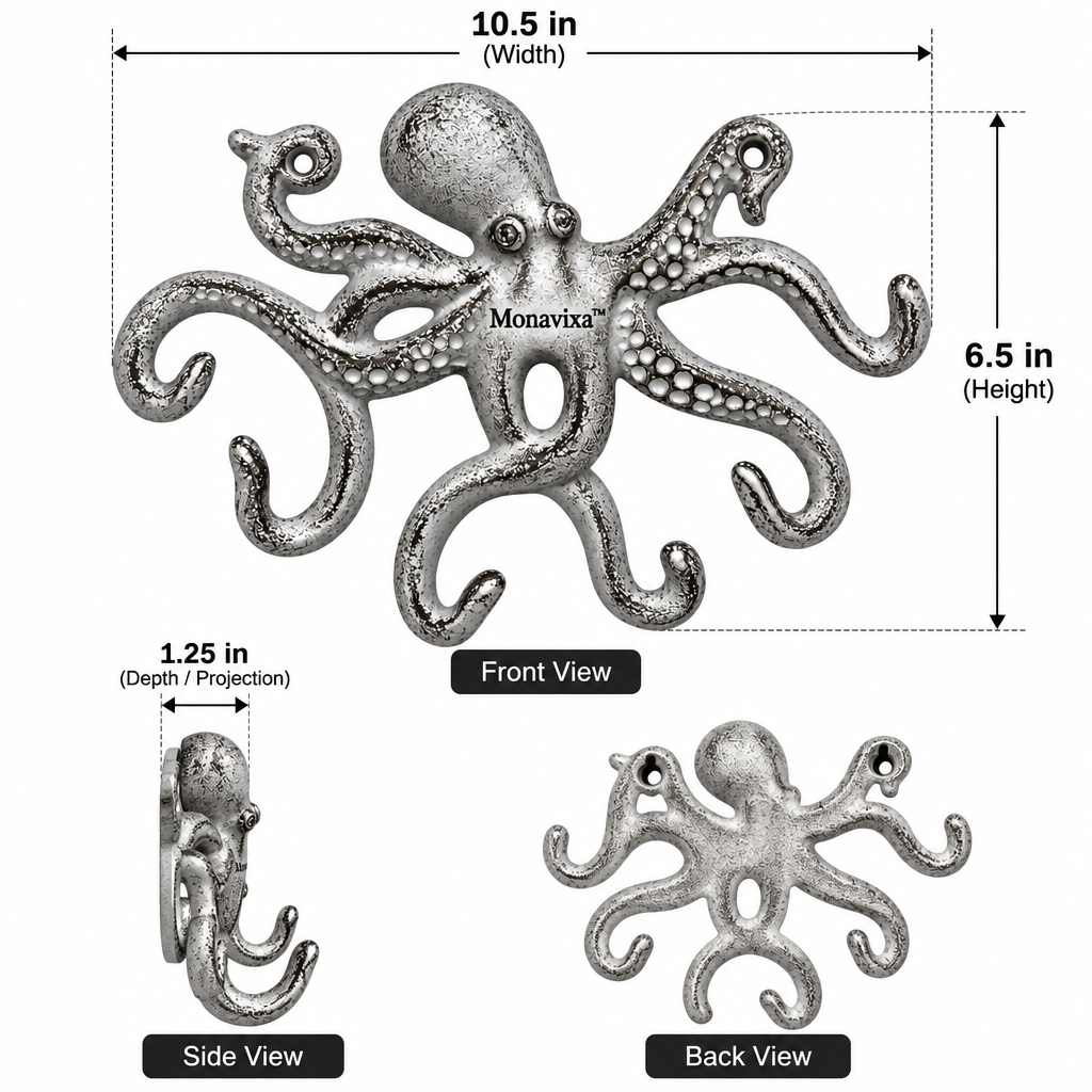 Monavixa™ Octopus Wall Decor — Sculptural Metal Wall Hook
