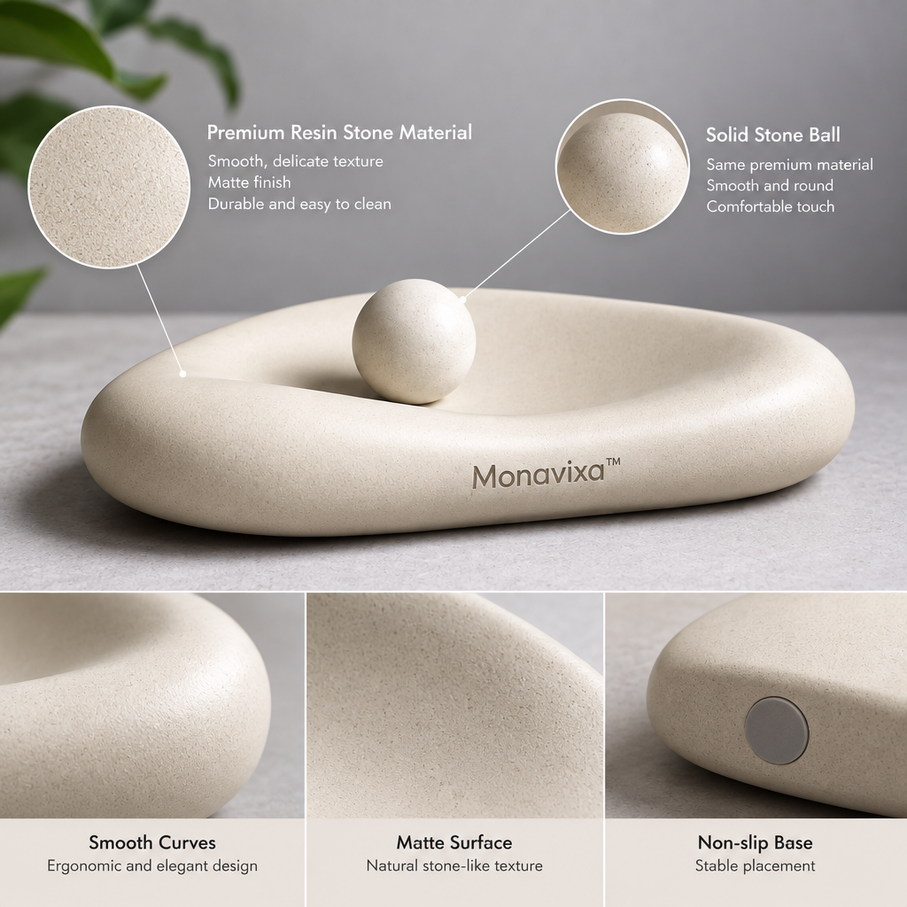 Monavixa™ Modern Stone Pet Bowl — Sculptural Elevated Feeding Dish
