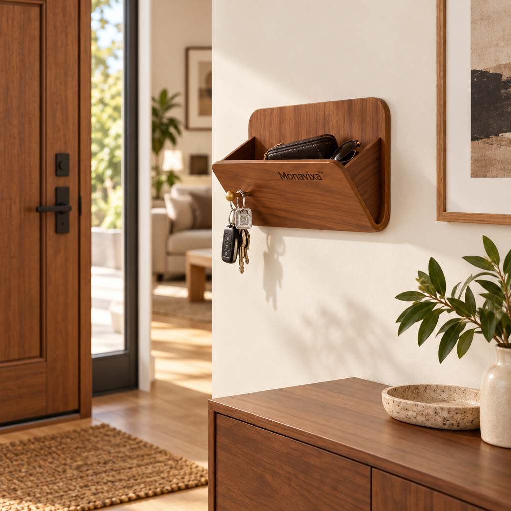 Monavixa™ Solid Walnut Wall Organizer