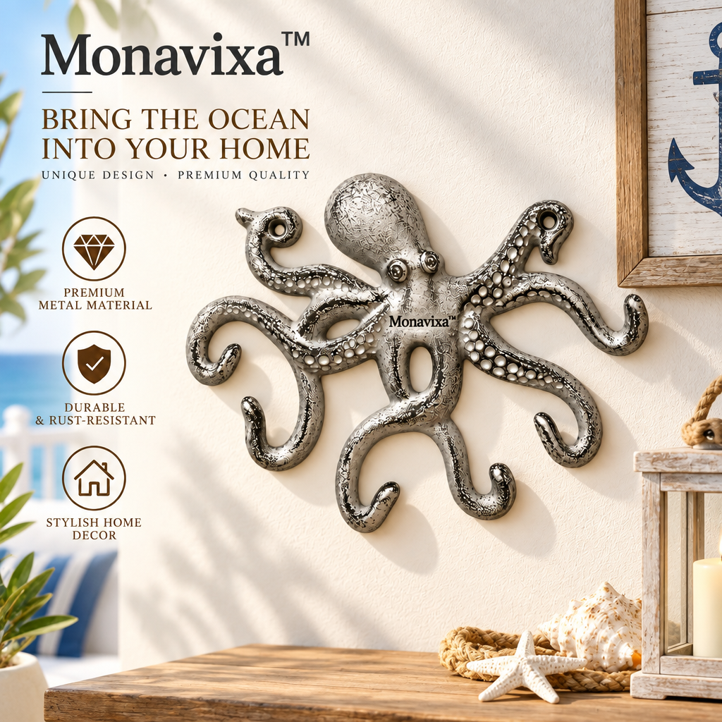Monavixa™ Octopus Wall Decor — Sculptural Metal Wall Hook
