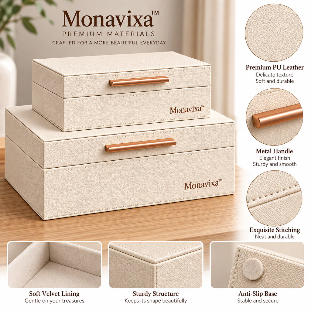 Monavixa™ Premium Leather Storage Box