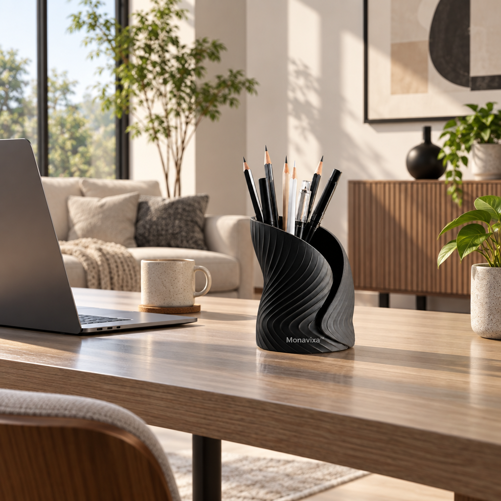Monavixa™ Spiral Desktop Organizer — Modern Pen & Pencil Holder