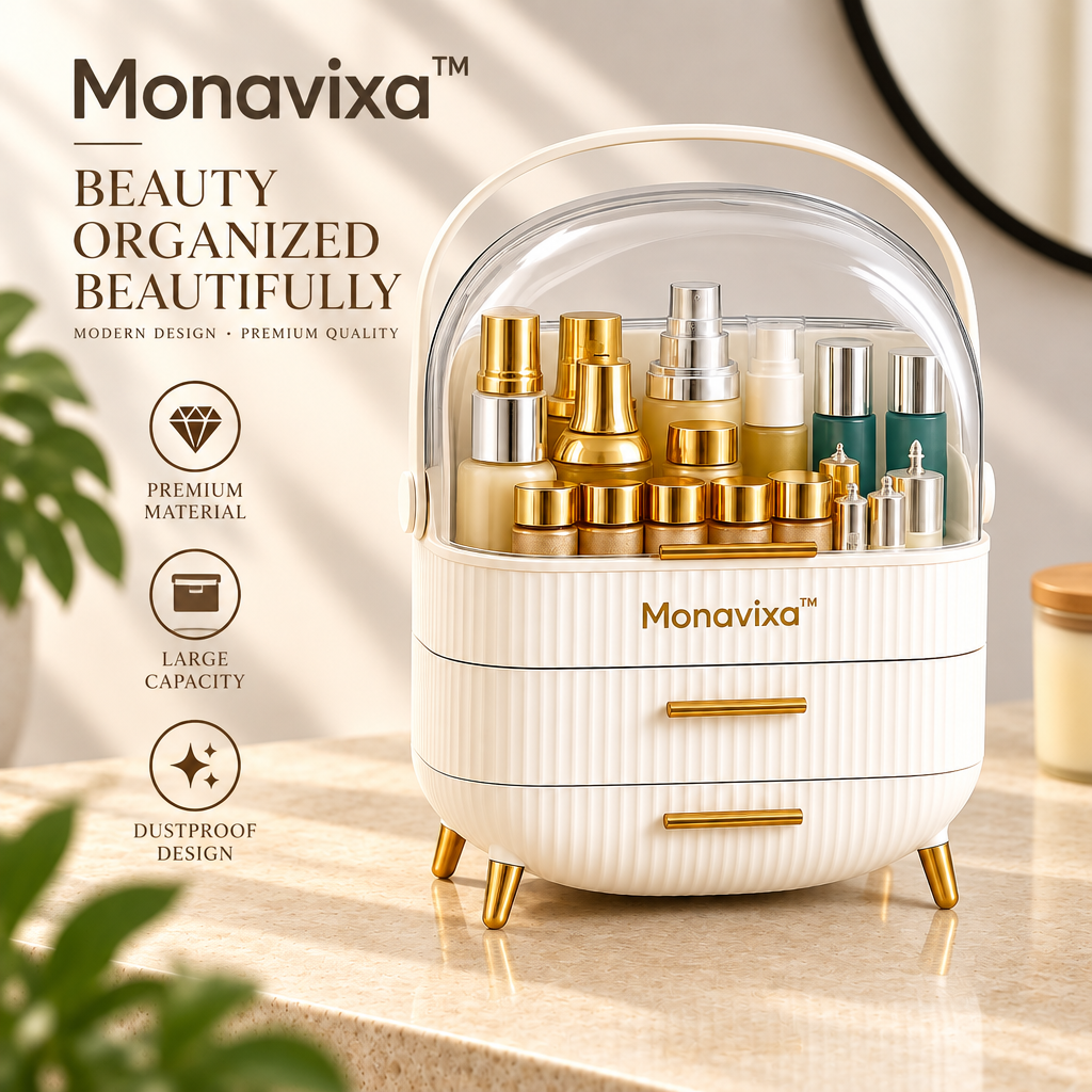 Verqelio™ Elegant Beauty Storage Organizer — Stylish Makeup & Skincare Organization
