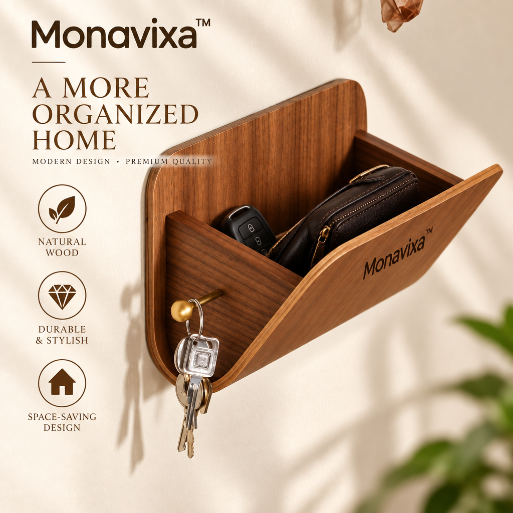 Monavixa™ Solid Walnut Wall Organizer