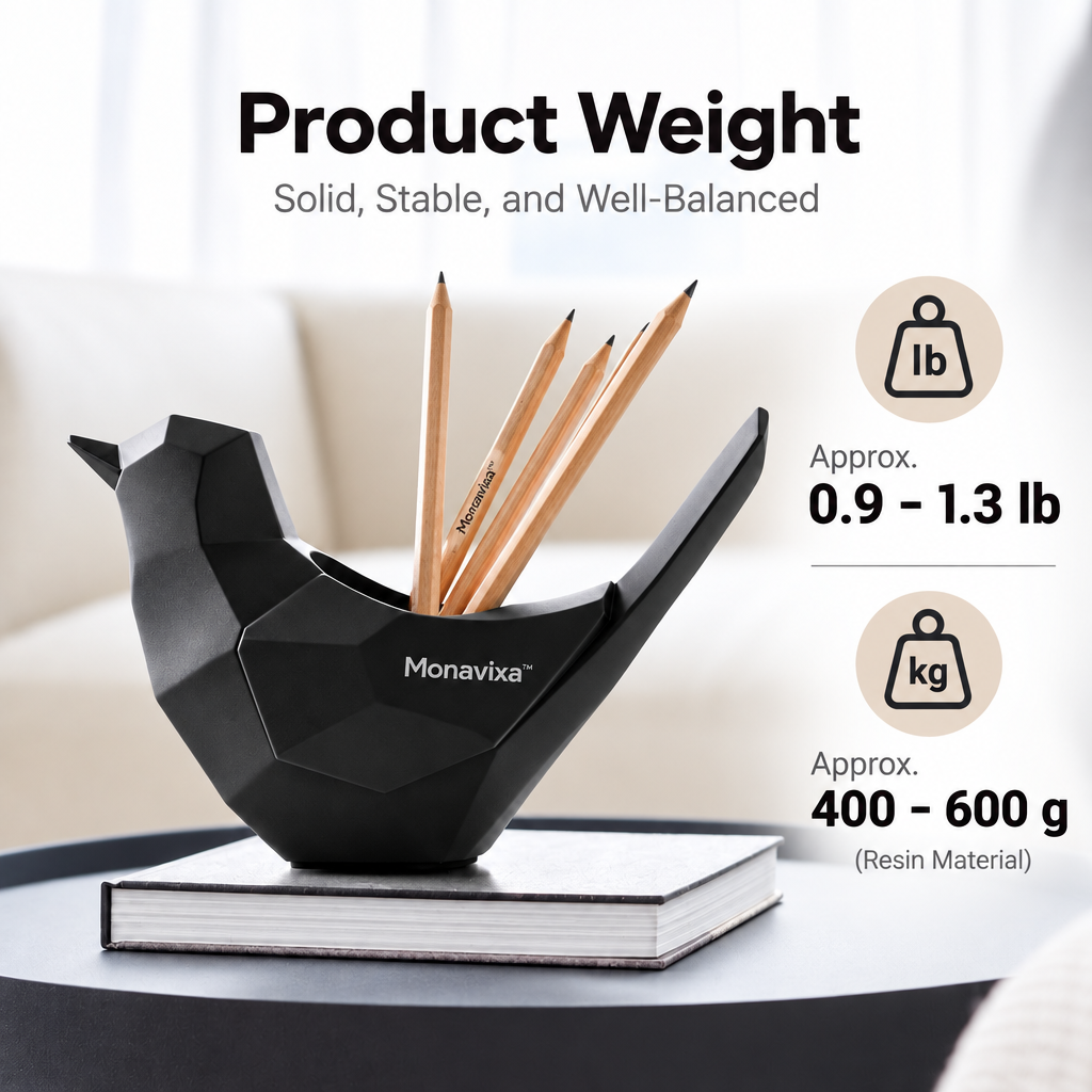 Monavixa™ Sculptural Bird Desk Organizer – Modern Decorative Pencil Holder